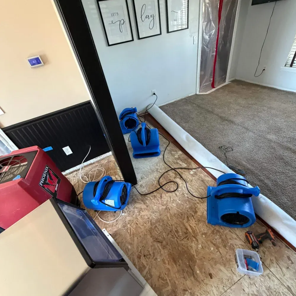 Certified restoration crew at work on Lebanon residence